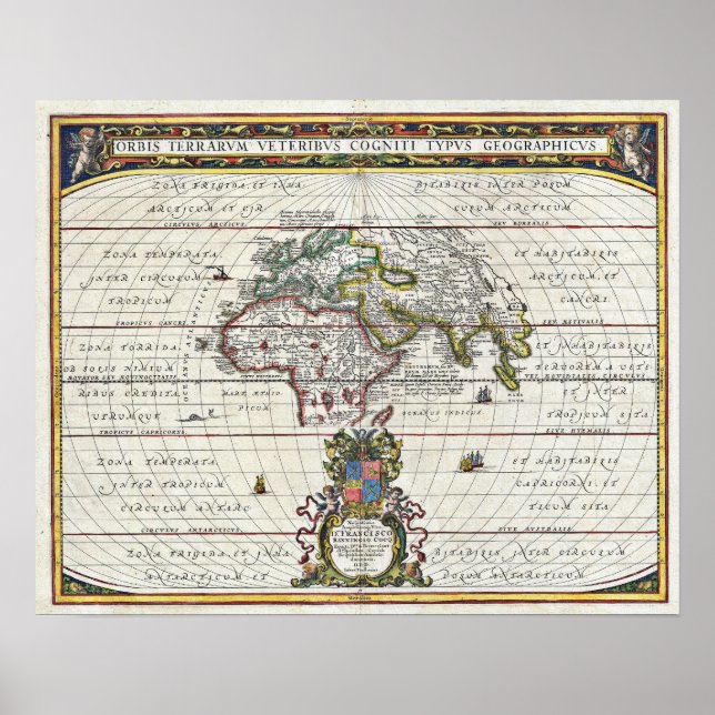 1650 Jansson Karte der antiken Welt Poster (Vorne)