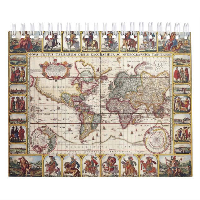 1652 Karte der Welt, Doncker Seeatlas-Weltkarte Kalender (Titelbild)