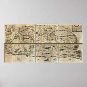 1662 Janson Hornius Heiliges Land Israel Palästine Poster