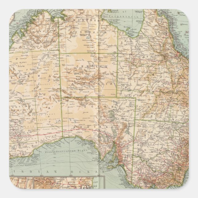 16667 Australien Quadratischer Aufkleber (Vorderseite)