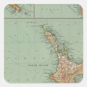 169 Neuseeland, Hawaii, Tasmanien Quadratischer Aufkleber