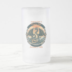 16.01. - Einen Drachentag schätzen Mattglas Bierglas
