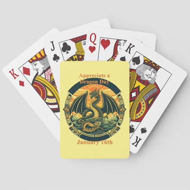 16.01. - Einen Drachentag schätzen Spielkarten (Rückseite)