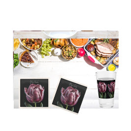 16 0z "Elegant Lila Tulip" amerikanischer Stil - G Glas