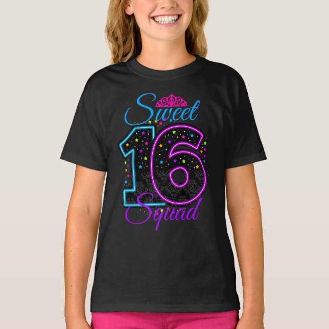 16 16 Squad cumple 16 Sonderanfertigungen T-Shirt (Vorderseite)