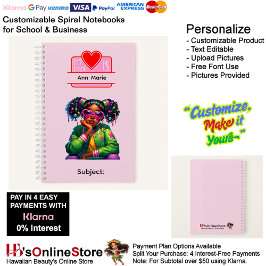 16 African American Girl Writing Supplies Students Notizbuch