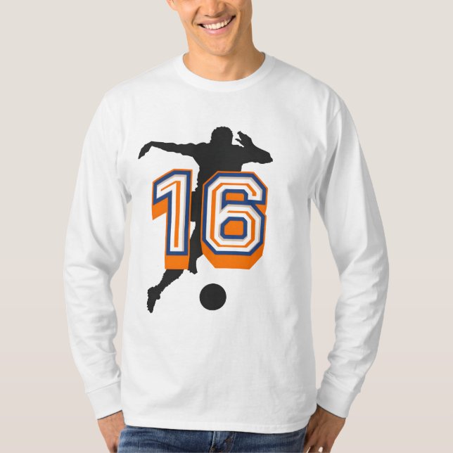 16 American Football Fußball Fan Sports T-Shirt (Vorderseite)