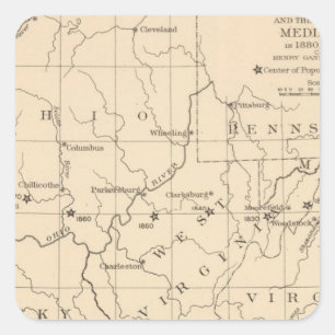 16 Bevölkerungszentrum 17901900 Quadratischer Aufkleber