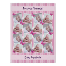 16 Bilder Collage Kostbare Momente Rosa