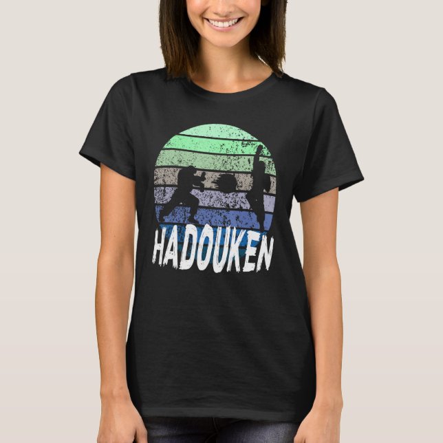16 Bit Retro HADOUKEN Fighter 4 T-Shirt (Vorderseite)