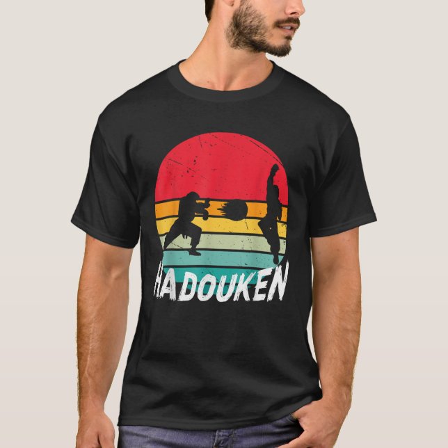 16 Bit Retro HADOUKEN Kämpfer T-Shirt (Vorderseite)