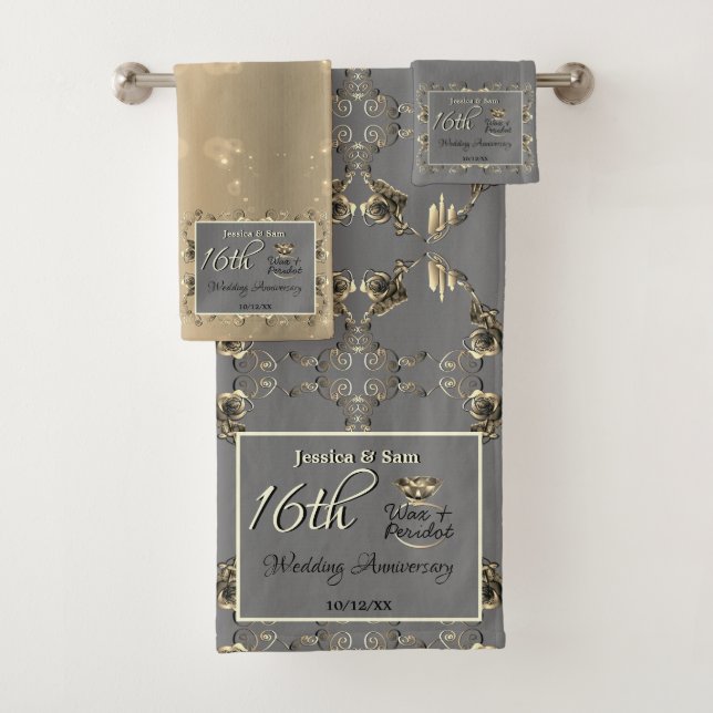 16. Blume zum Hochzeitstag Badhandtuch Set (Insitu)