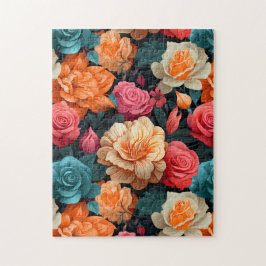 16 Blumenmuster Puzzle