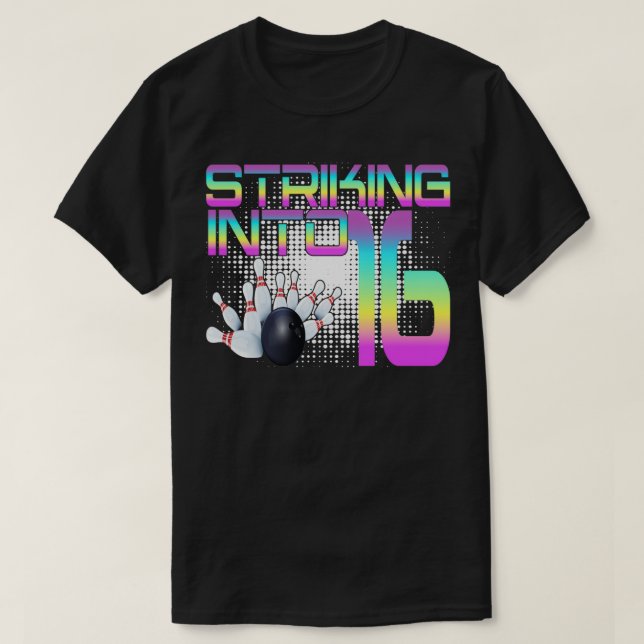 16 Bowling Bowler 16. Geburtstag Cele T-Shirt (Design vorne)
