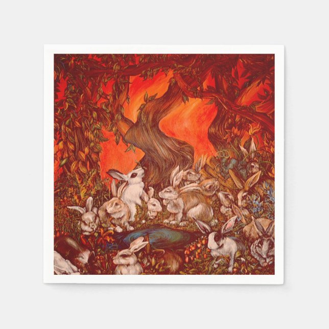 16 Bunnies Serviette (Vorderseite)