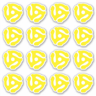 16 COOL Retro Vintag Yellow 45 Distanzabstandhalte Aufkleber