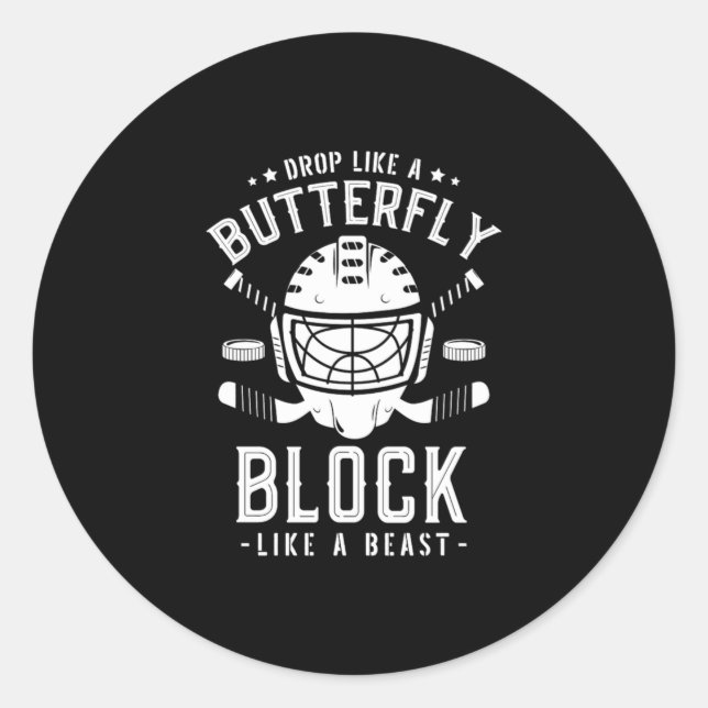 16.Eishockey für einen Hockey-Spieler Runder Aufkleber (Vorderseite)