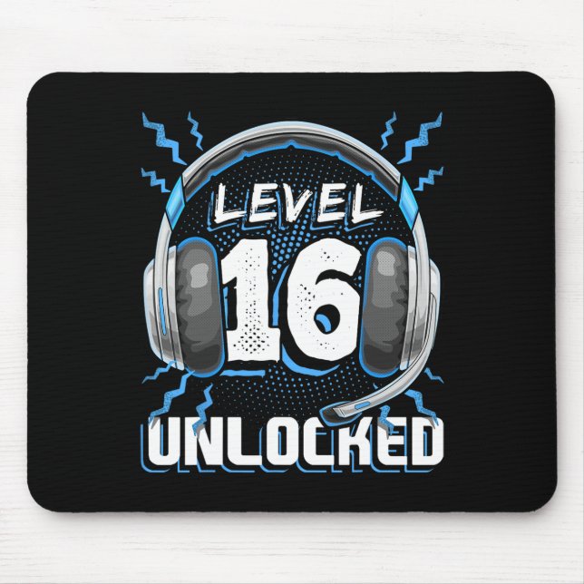 16 Entsperrtes Videospiel 16. Geburtstag PC Gaming Mousepad (Vorne)