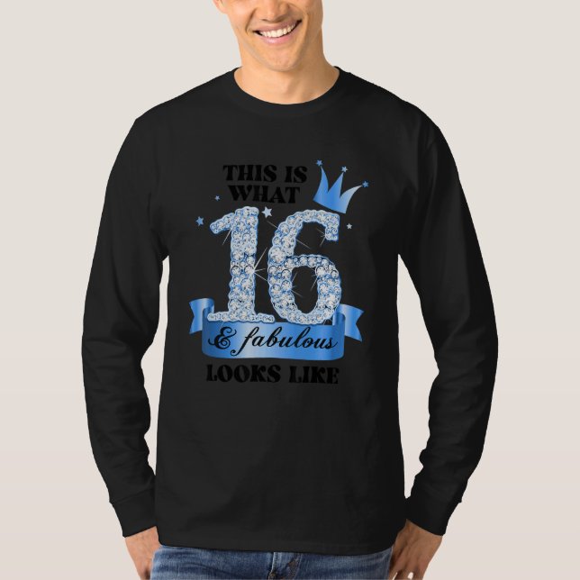 16 & Fabulous I Blue White Party Group Candid Phot T-Shirt (Vorderseite)