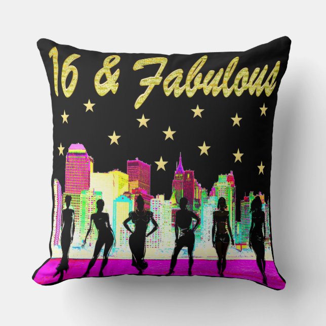 16 & FABULOUS NYC DIVA DESIGN KISSEN (Vorderseite)
