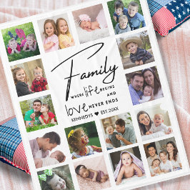 16 Familienname für Fotosammlungen Zitat schwarz u Fleecedecke