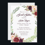 16. Floral Wreath Burgund 16 . Geburtstag Einladung<br><div class="desc">Hübscher Blumenladen zum Geburtstag im Kleinen Bayleigh Store!</div>