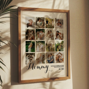 16 Foto-Collage Bilder von Mama Andenken Poster