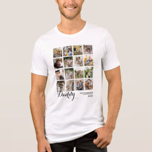 16-Foto-Collage Daddy-Bilder Erinnerungsstück Tri-Blend Shirt