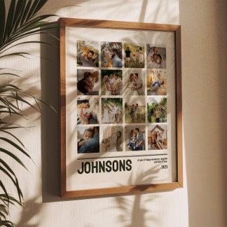 16-Foto-Collage Familie Hochzeitsbilder Erinnerung Poster