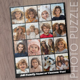 16 Foto-Collage modern minimal schwarzer klobiger Puzzle