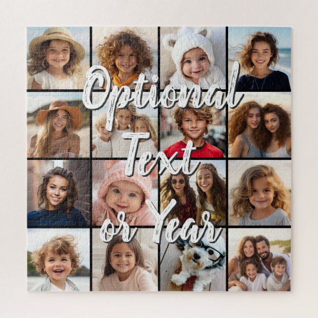 16 Foto-Collage-Script-Text Puzzle (Vertikal)