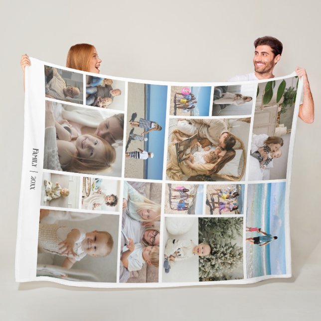 16 Foto-Collage und Textvorlage personalisiert Fleecedecke (Beispiel)