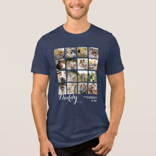 16 Foto-Collage Vaters Bilder Erinnerungsstück Tri-Blend Shirt