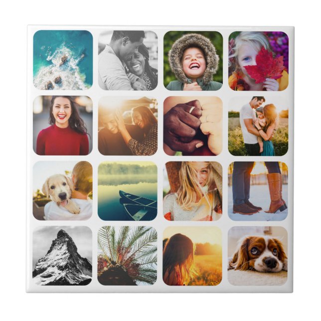 16 Foto-Wandfliesen-Template-Raster Weißer Rahmen Fliese (Vorderseite)
