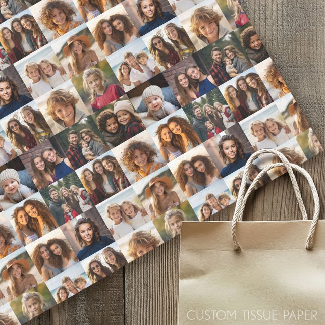 16 FotoCollage - Sie quadrieren Fotos oder Instagr Seidenpapier (Custom Photo Tissue Paper)