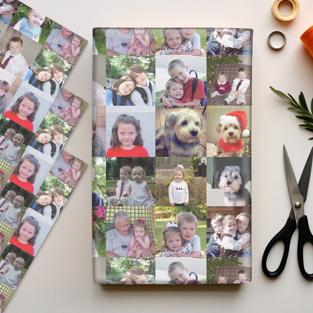 16 Fotomaterial - Quadratzabbild im gesamten Druck Geschenkpapier Set (Personalized Photo Wrapping Paper)