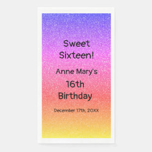 16 . Geburtstag 16. Geburtstag Glittery Pink Custo Serviette