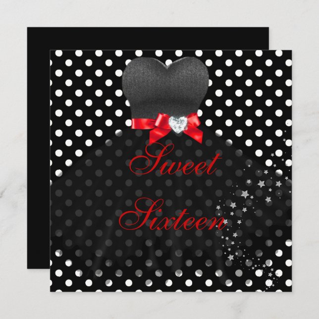 16 . GEBURTSTAG 16. Geburtstagsparty Einladung (Vorne/Hinten)