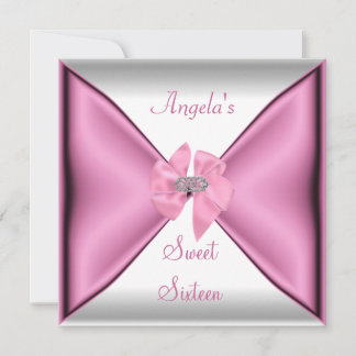 16 . Geburtstag 16. Geburtstagsparty Pink Bow Einladung
