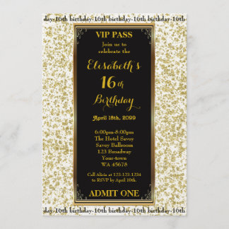 16., Geburtstag 16., Glitzer Elfenbeinküste, Ticke Einladung