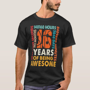 16. Geburtstag 16 Jahre alt 192 Monate Basketball T-Shirt