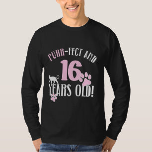 16. Geburtstag 16 Jahre alte Cat Mama Cat Lover T-Shirt