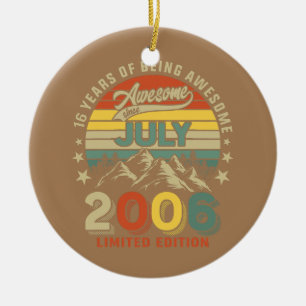 16. Geburtstag 16 Jahre Phantastisch seit Juli 200 Keramik Ornament