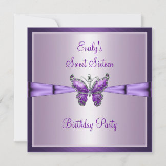 16 . Geburtstag 16 Lila Schmetterling Geburtstag 3 Einladung