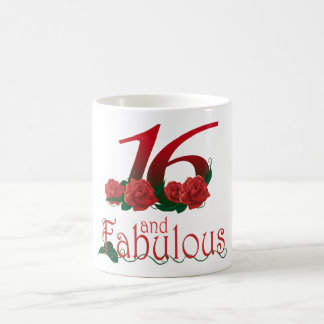 16. Geburtstag 16 und BlumenTasse der fabelhaften Kaffeetasse