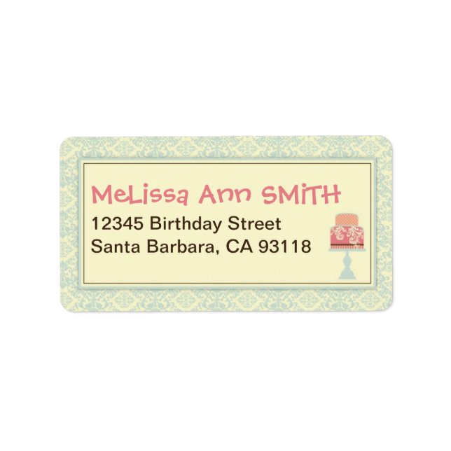 16 . Geburtstag Address Label 2 Adressaufkleber (Vorne)