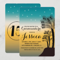 16. Geburtstag | Aquamarin Ombre Sunset Beach Trop