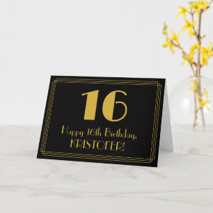 16. Geburtstag: Art Deco inspiriertes Aussehen "16 Karte