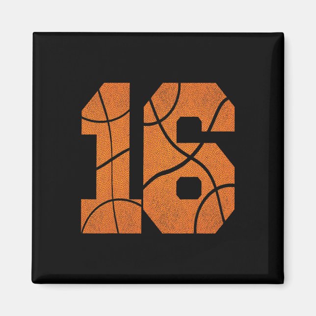 16. Geburtstag Basketball Boys Kinder Magnet (Vorne)