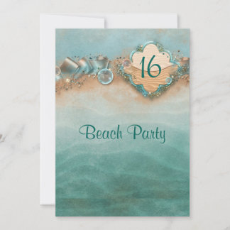 16 . Geburtstag, Beach Party Einladung